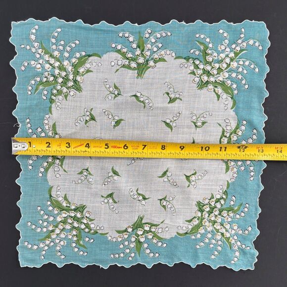 Something Blue Floral Wedding Handkerchief Bride Bridesmaid Cottagecore Vintage - Picture 2 of 3